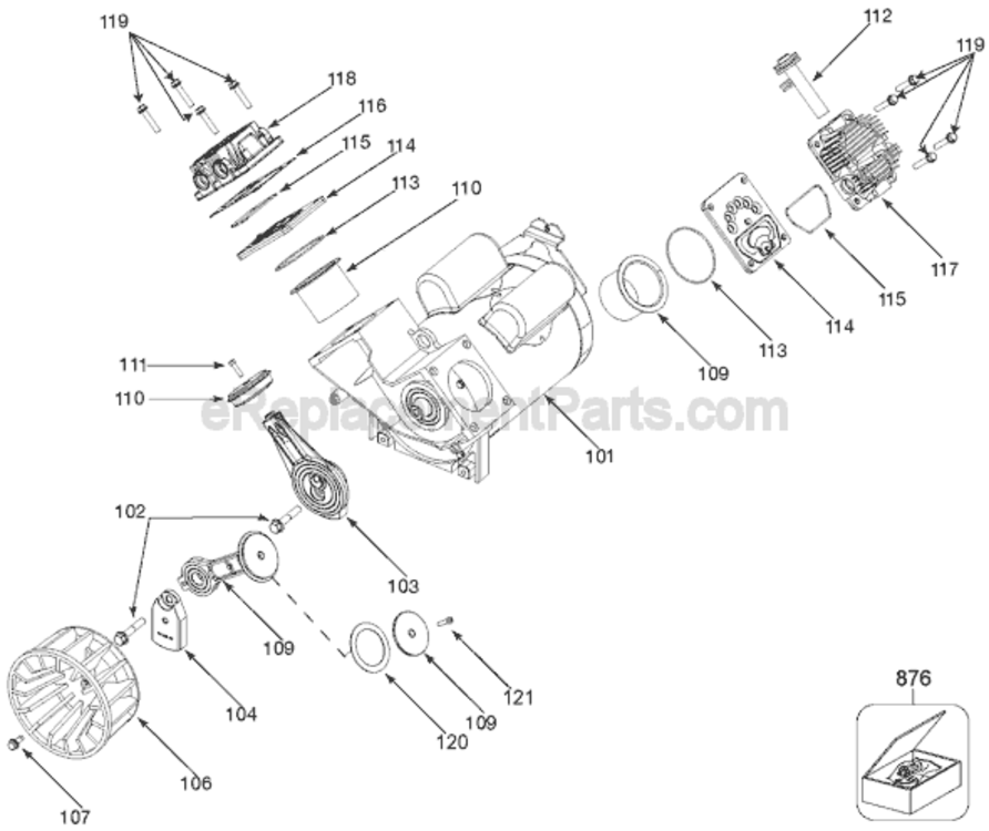 Page A Diagram and Parts List for CPFC2TV3525VP Type 1 Porter Cable Compressor